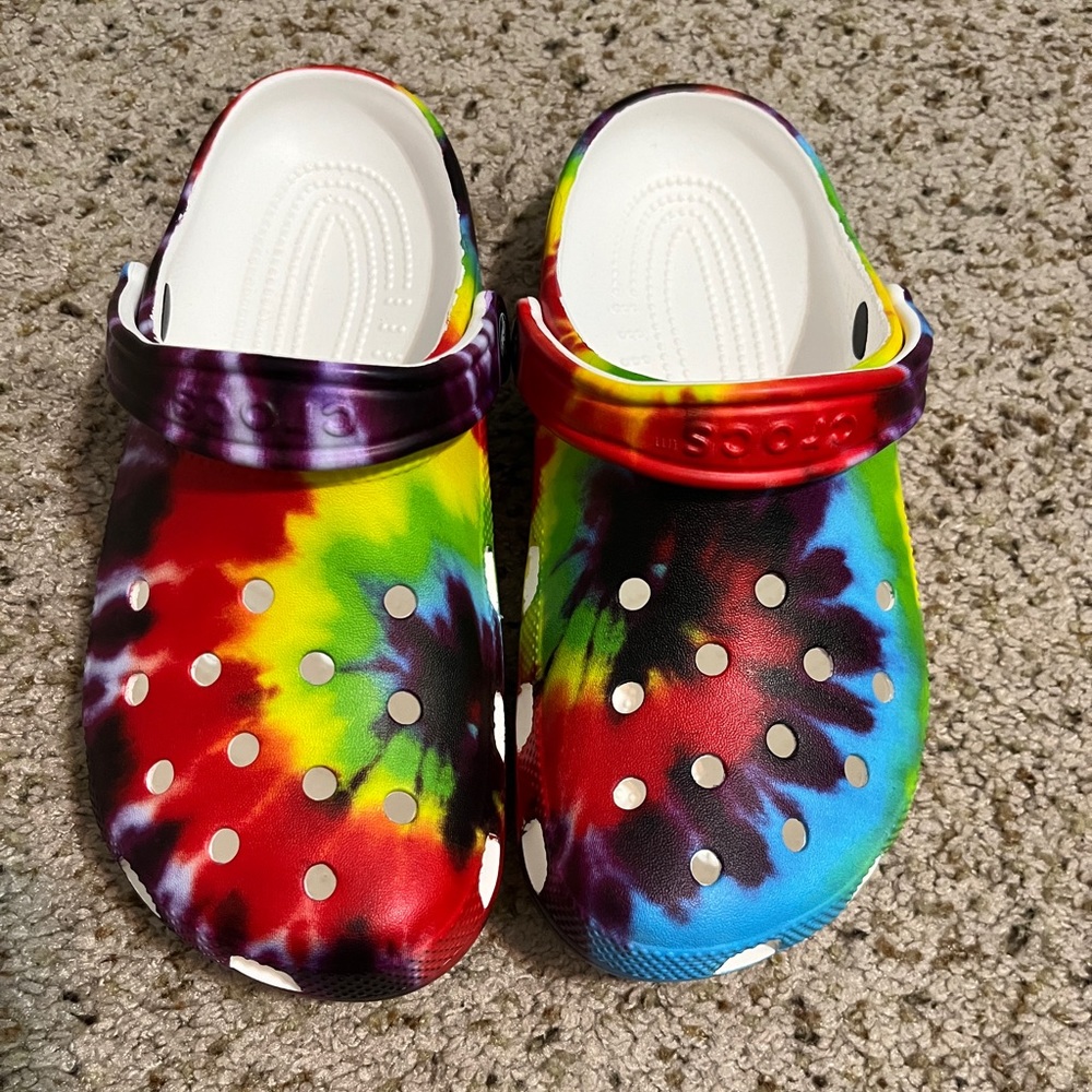 Rainbow Tie Dye Crocs